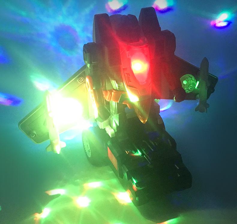 Electric Transforming Robot Toy with Colorful Lights