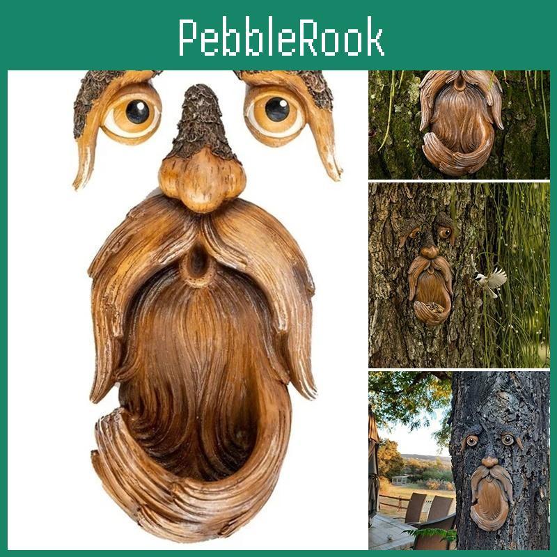 Tree Unique Faces Feeders Bird Decor With Big Open Mouth Simulation Resin Craft Ornament For Garden Outdoor