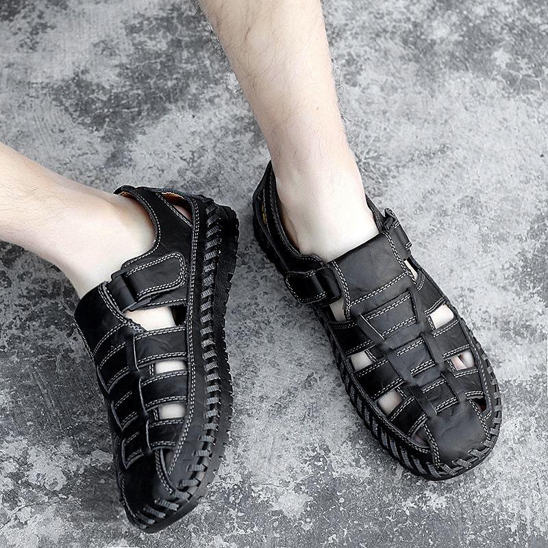 Fashion Luxury Mens Sandals Fashion Handmade Leather Sandals Summer Hollow Out Roman Shoes for Men Casual Beach Sandals Wading Sandalias