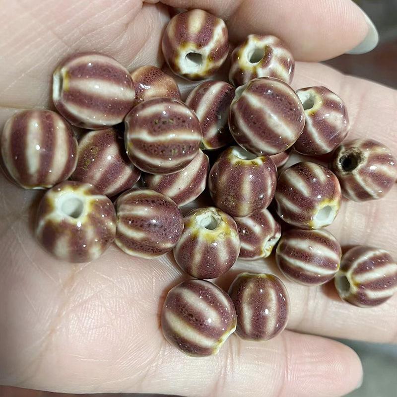 DIY Flower Glaze Watermelon Ceramic Beads – Loose Porcelain Beads for Jewelry, Clothing Accessories, Bracelet & Necklace Crafts