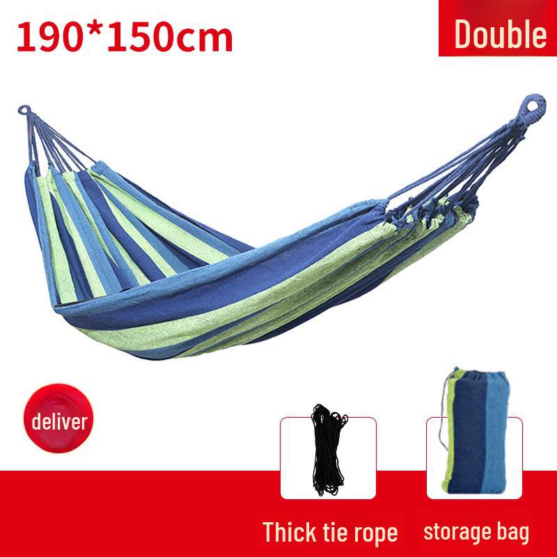 Anti-Rollover Double Canvas Hammock: Versatile for Indoor & Outdoor Use