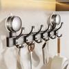 Hakenleiste aus Aluminiumlegierung, Wandmontage mit Doppel-Saugnapf zum Aufhängen, Bohrerfreie Saugnapf-Handtuchstange und Hutständer zum Aufhängen von Handtüchern, Mänteln, Hüten