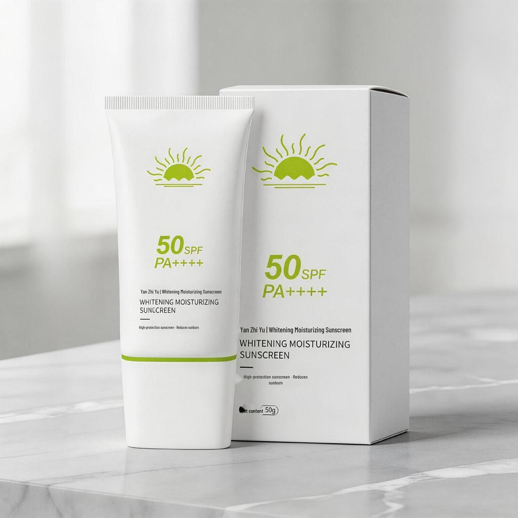SPF50 Whitening & Moisturizing Sunscreen: Lightweight, Refreshing, Durable Sun Protection with After-Sun Repair.