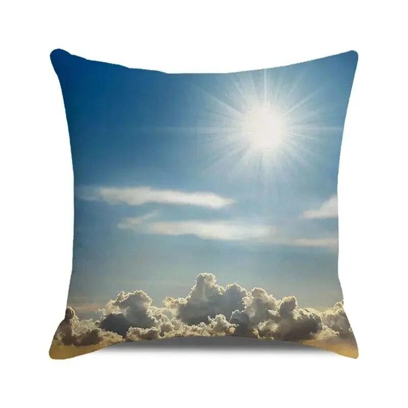 

Чехол на подушку с пляжным пейзажем, летняя наволочка с океанским пальмовым принтом и волнистым принтом, домашний декор, наволочка для спальни, гостиной, дивана, наволочка 40x40cm