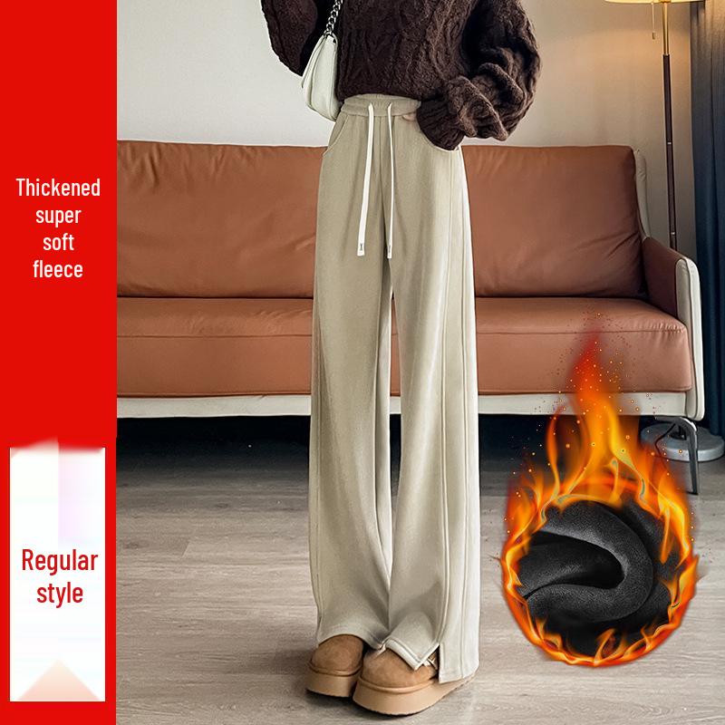 

Женские утягивающие брюки с высокой талией и флисовой подкладкой 2024: Очень толстая овечья шерсть, узкие и широкие модели XXL