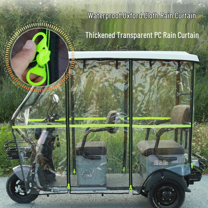 W pełni zadaszony elektryczny trójkołowiec Osłona przeciwsłoneczna do skuterów inwalidzkich