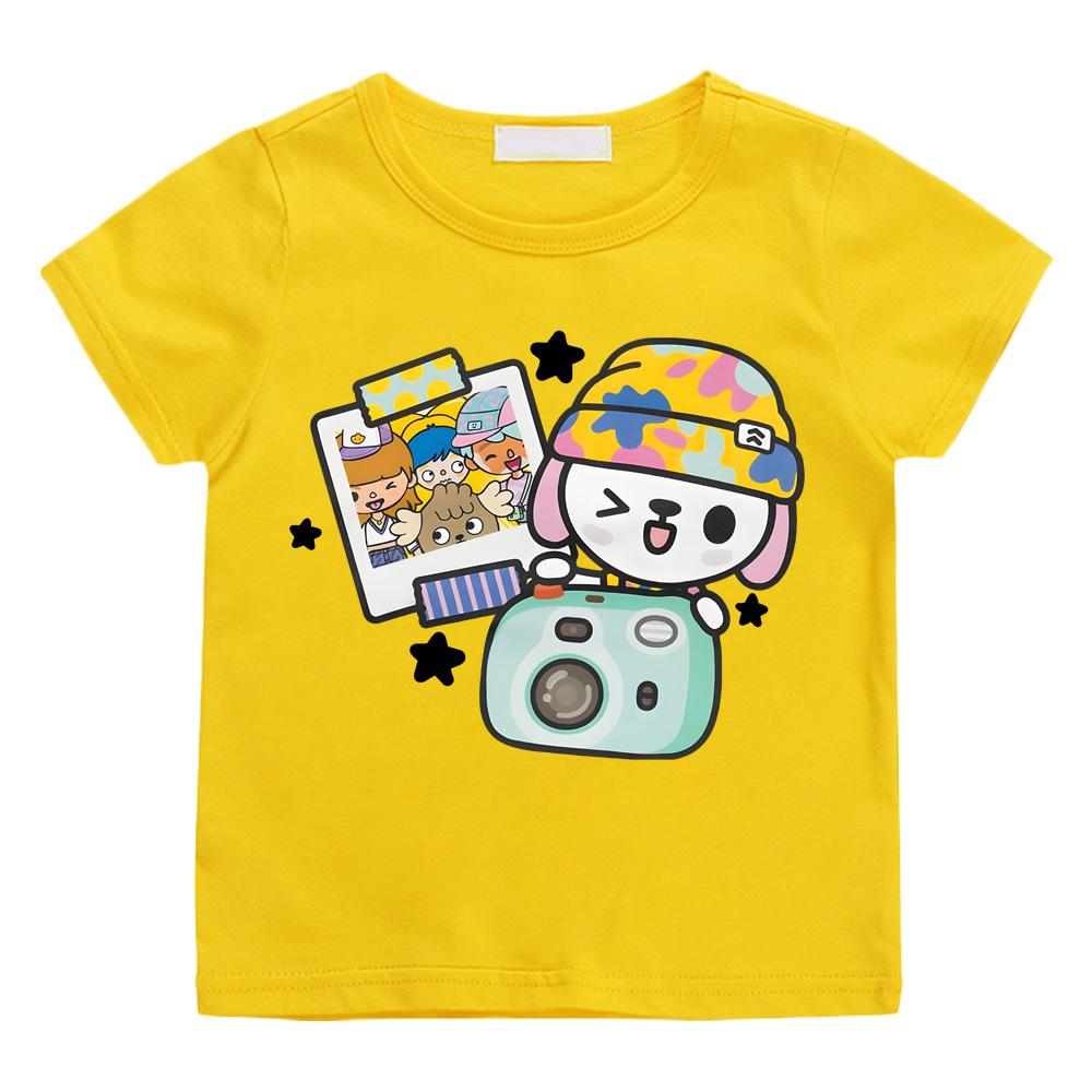 Toca Boca Merch Kawaii Cotton T-shirts Short Sleeve Boys Girls ChildrenT Shirt Casual Graphic Printing Clothes