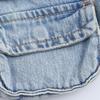10644- Women's High-Waisted Denim A-Line Mini Skirt with Multi Pockets