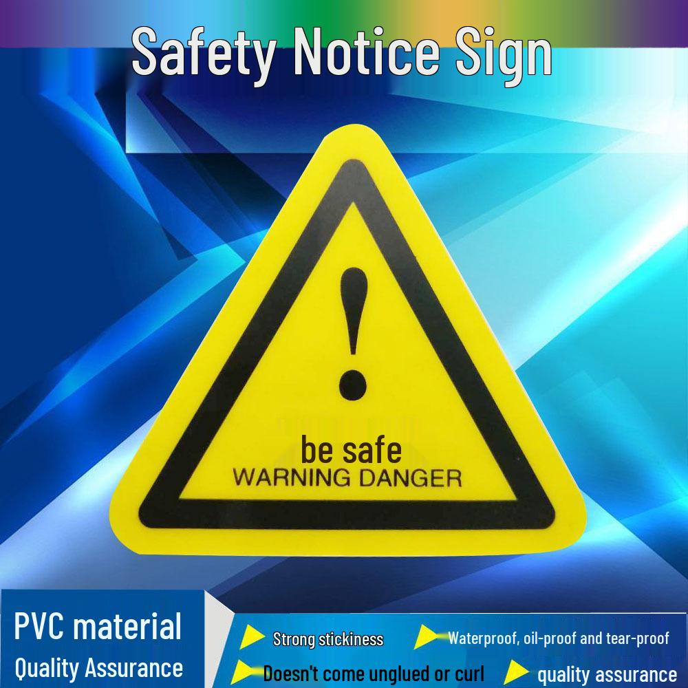 PVC Electrical Hazard Triangle Sign - Caution: Electric Shock Warning for Mechanical Equipment Safety