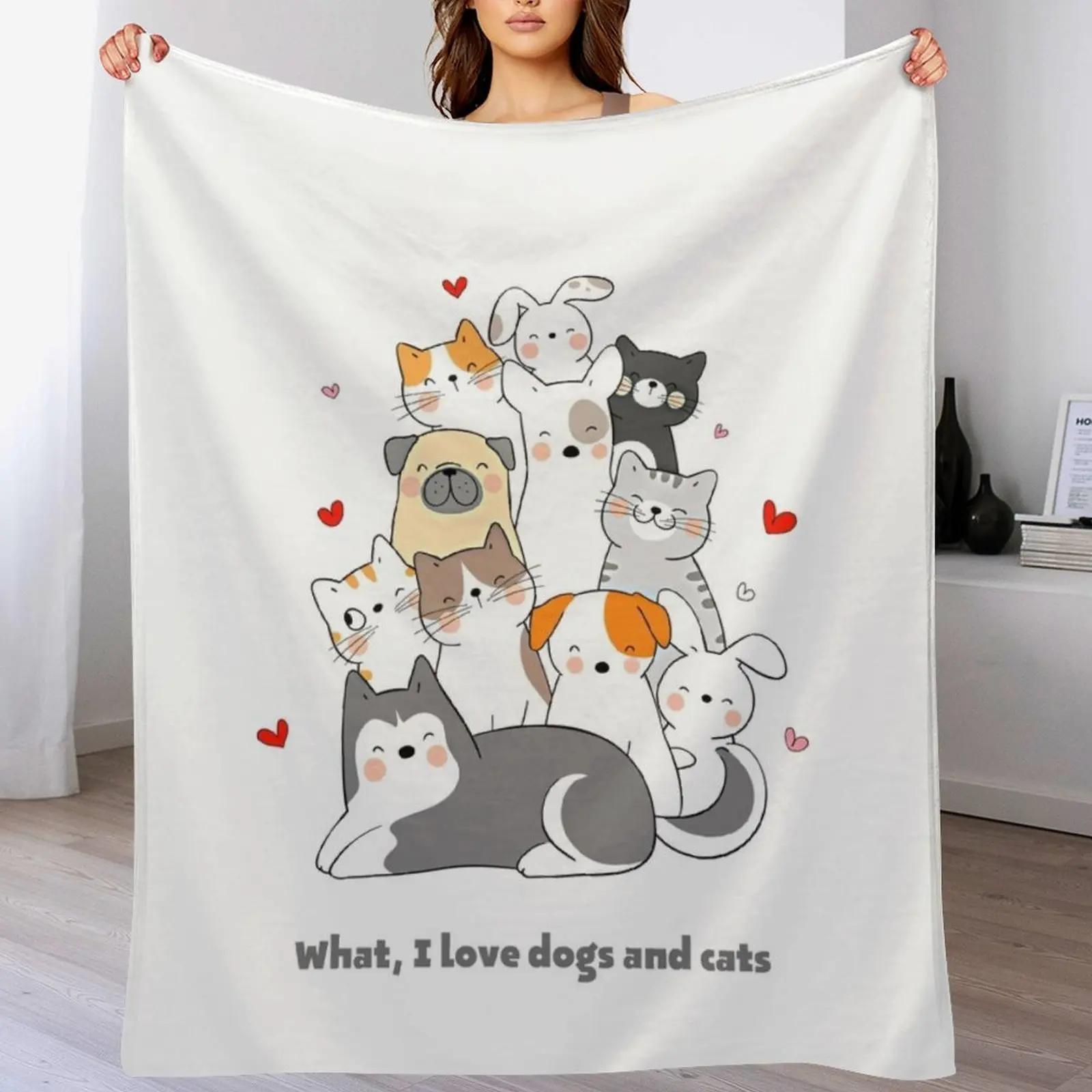 

Cat and dog lover Throw Blanket Foldable Soft Warm Blanket for Outdoor Use 102x76cm(40x30in)