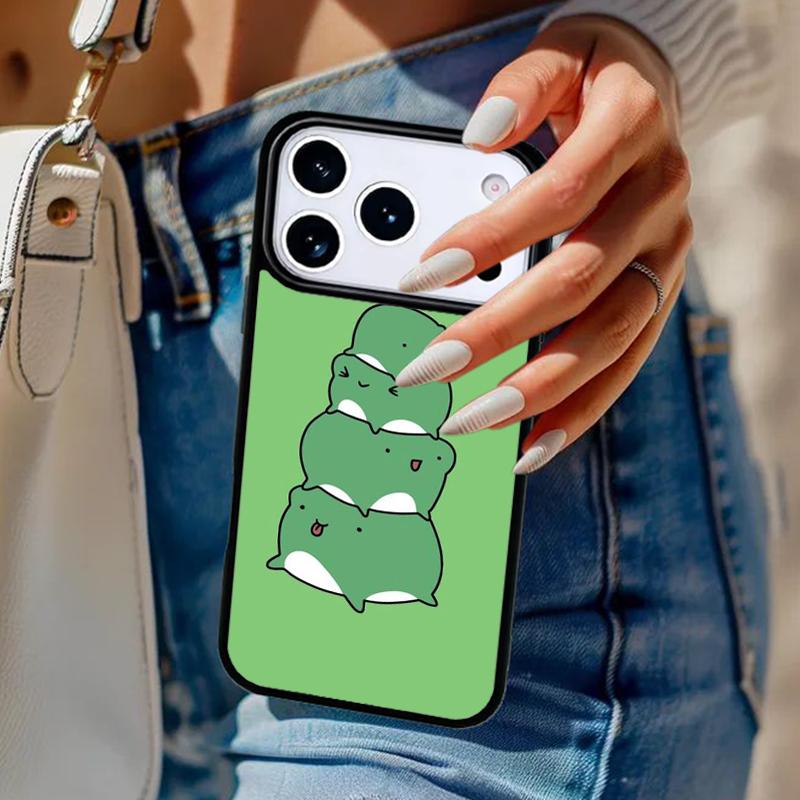 Cartoon Frog Phone Case For iPhone 17 Air 14 15 13 12 Max Cover For Apple 14 15 16 16e 11 Pro Max Plus Coque