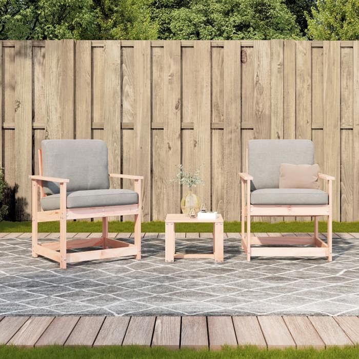 VidaXL Salon de Jardin 3 pcs, Canapés de Patio, Ensemble de Meubles, Mobilier de Terrasse Arrière-cour Exterieur, Bois 832633