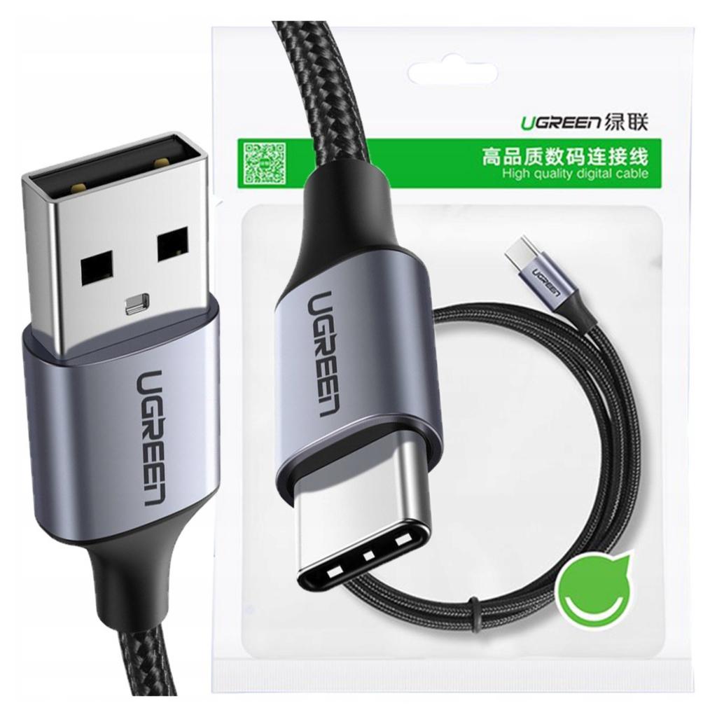 Kabel Usb Do Usb-C Qc3.0 Ugreen  Us288 2M Z Aluminiową Wtyczką (Czarny)