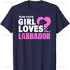 This Cute Girl Loves Her Labrador Dog Cotton T-shirt Girls Gifts Oversized T Shirt Streetwear Funny Outdoors High Quality Tops