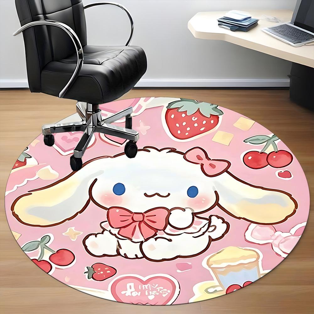 1pc Cinnamoroll Chair Carpet for Office Non-Slip, Soft & Comfortable, Carpet for Office, Gaming, Lightweight Round Floor Mat Yy251021027