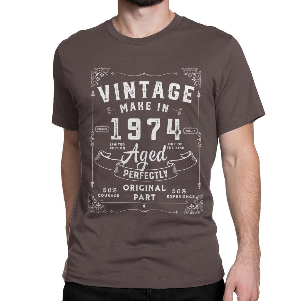 Vyrobeno v roce 1974 Dárky k narozeninám Pánská trička 50 let Vtipná trička Krátký rukáv Kulatý výstřih Bavlněné Dárky k narozeninám Topy
