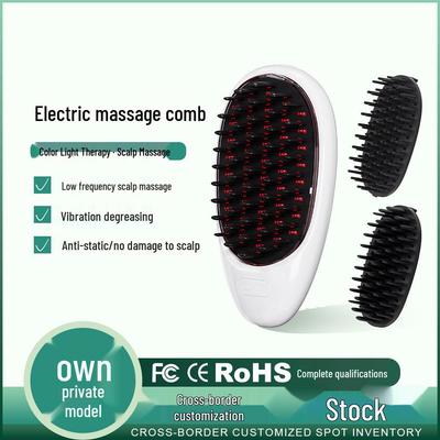 Electric Scalp Massager Comb with Red/Blue Light Therapy & Negative Ions
