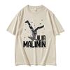 Ilia Malinin Salto Quadruplo Pattinaggio su Ghiaccio Grafica T-shirt Unisex Moda Vintage Manica Corta T-shirt Unisex Puro Cotone T-shirt Streetwear