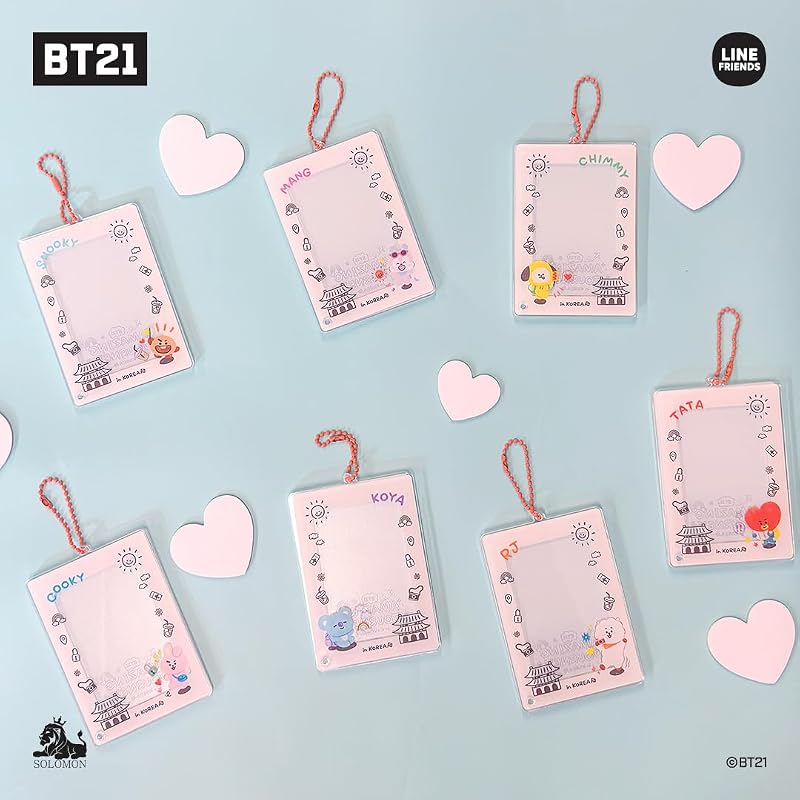 [BT21 Acrylic Photocard Keychain] ACRYLIC PHOTO CARD HOLDER Case Card Holder Character Acrylic Trading Card Case Fandom Korean Keychain Cute Character