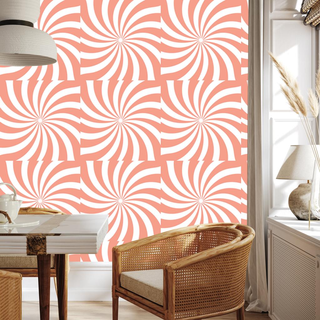 Wallpaper Hippie background coral, white and peach 50x1000