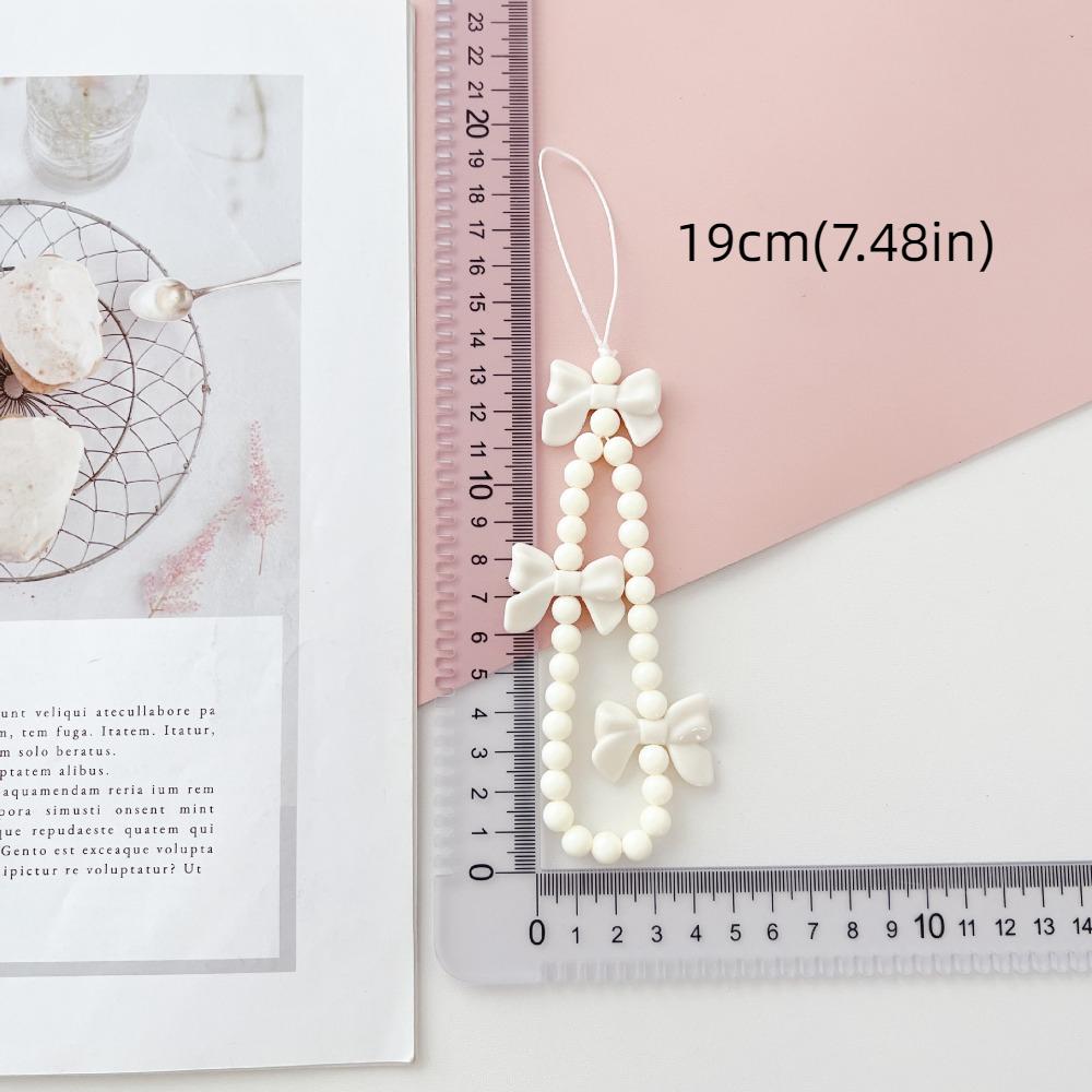 Sweet Bow Beaded Phone Strap Y2k Bowknot Phone Chain Bowknot Phone Lanyard Students