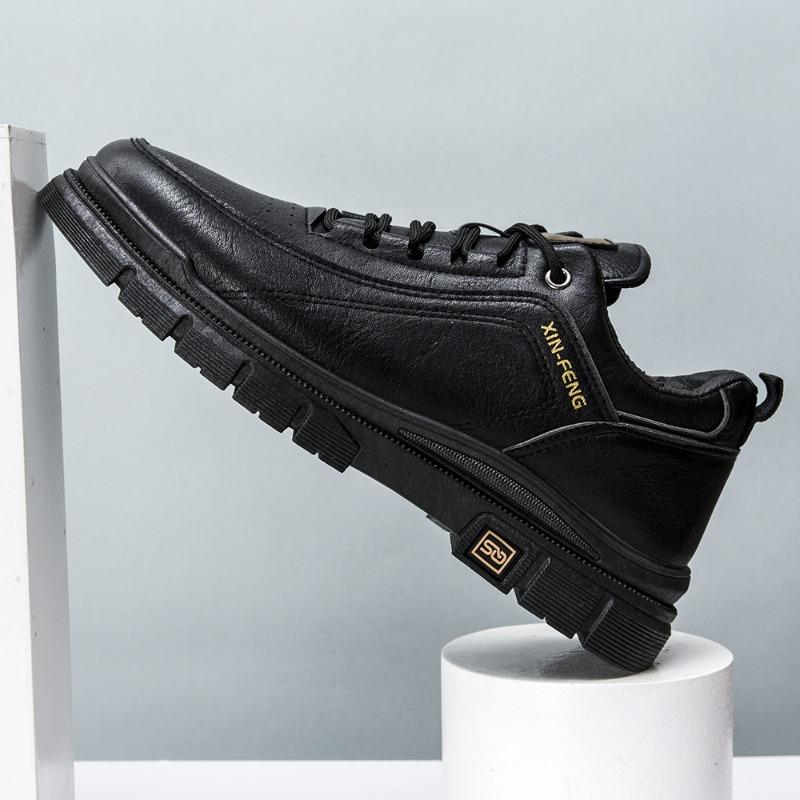 Men's Shoes New Tooling Board Shoes Men's Non-slip Casual Leather Shoes Retro Low-top Martin Boots