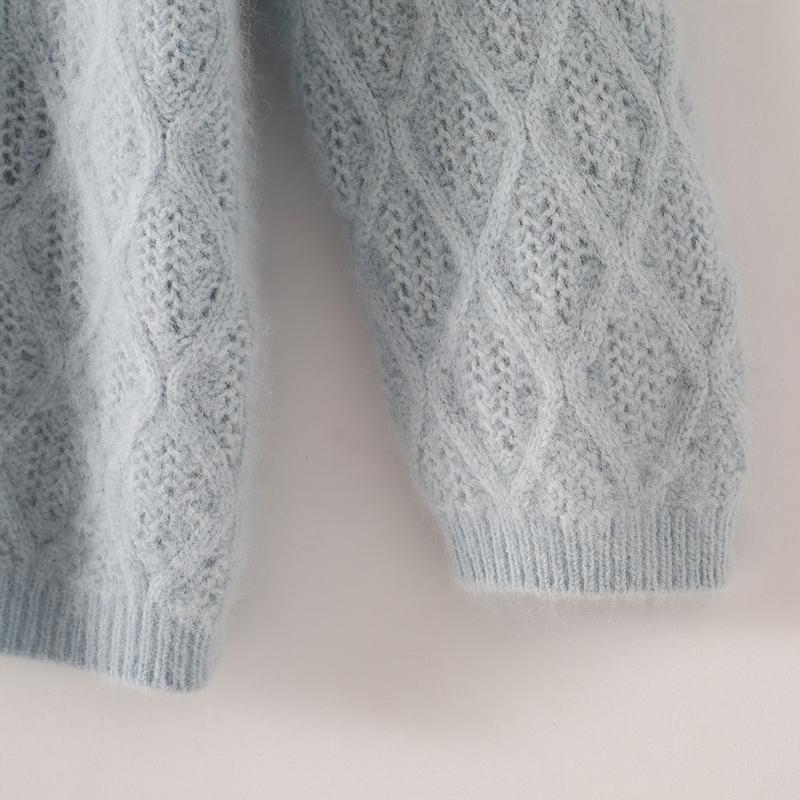 Maglione in cashmere da donna Qinghe cashmere 30% cashmere 30% visone 30% lana 10% nylon Maglione in cashmere spesso da donna autunno e inverno morbido e caldo
