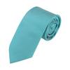 [Allegra K] Men's Formal Tie, 145cm, Solid Color Narrow Stripe Tie, Graduation Suit Tie, Lake Blue, One Size