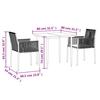 VidaXL Ensemble à manger de jardin coussins 3 pcs noir rotin et acier, ensemble à manger, ensemble à manger d'extérieur, 3187065