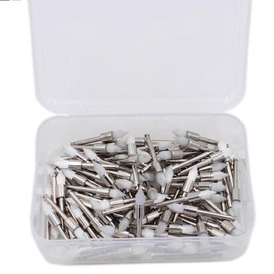 Cepillos de pulido con pestillo de nailon Dental, pulidor profiláctico para contraángulo, cabeza puntiaguda, Blanco/colorido