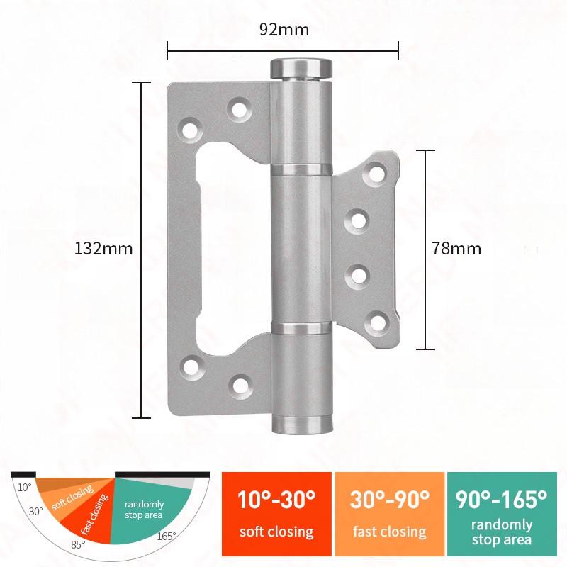 4 In 1 Automatic 90° Positioning Hydraulic Door Closer 5 Inch Multi-function Hydraulic Hinge  Adjustable Soft Closing Door Hinge