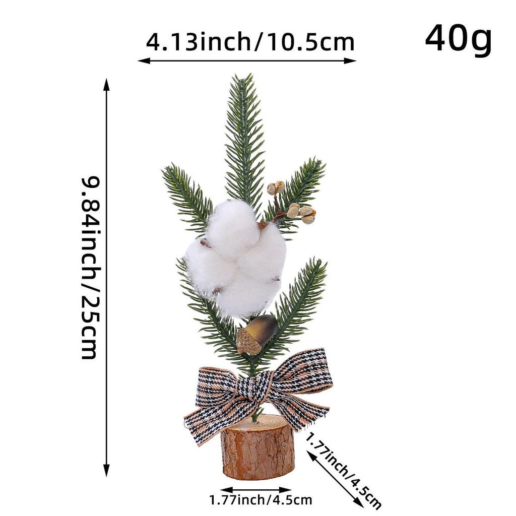 25CM Mini Christmas Tree Ornament for Tabletop or Window Display - Festive Potted Decoration