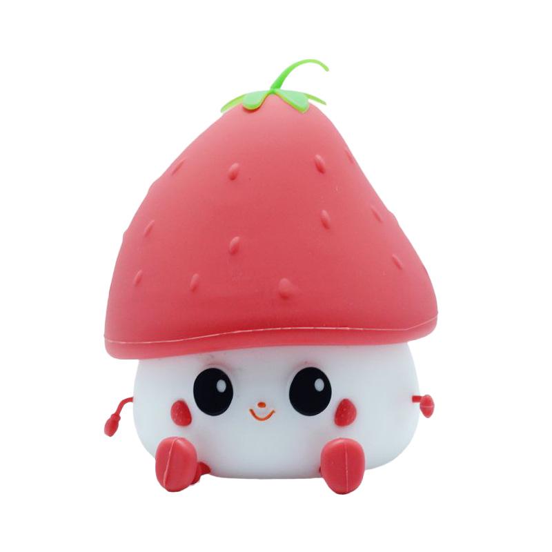 Erdbeer-Silikon-Nachtlicht - Berührungsempfindlich & Zeitgesteuert zur Unterstützung des Schlafs