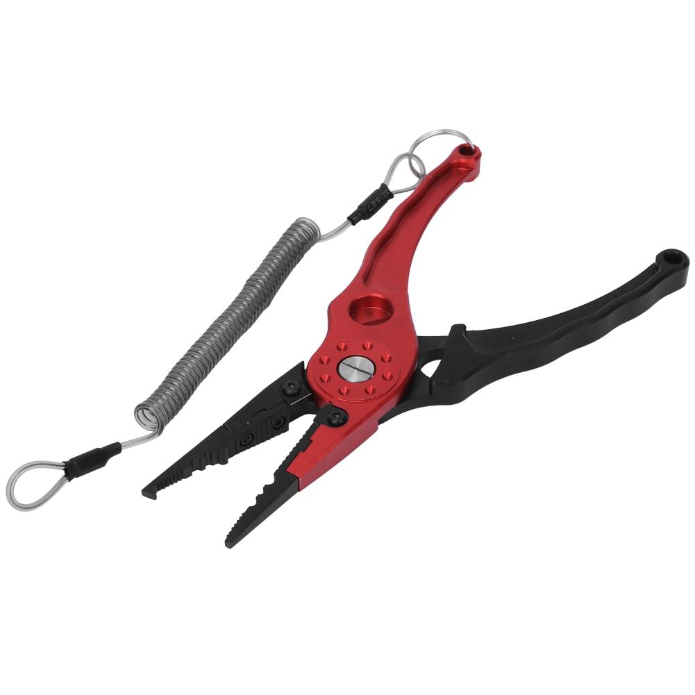 Stainless Steel Red Black Lightweight Convenient Fishing Plier Scissors Fish Grip Tackle Tool