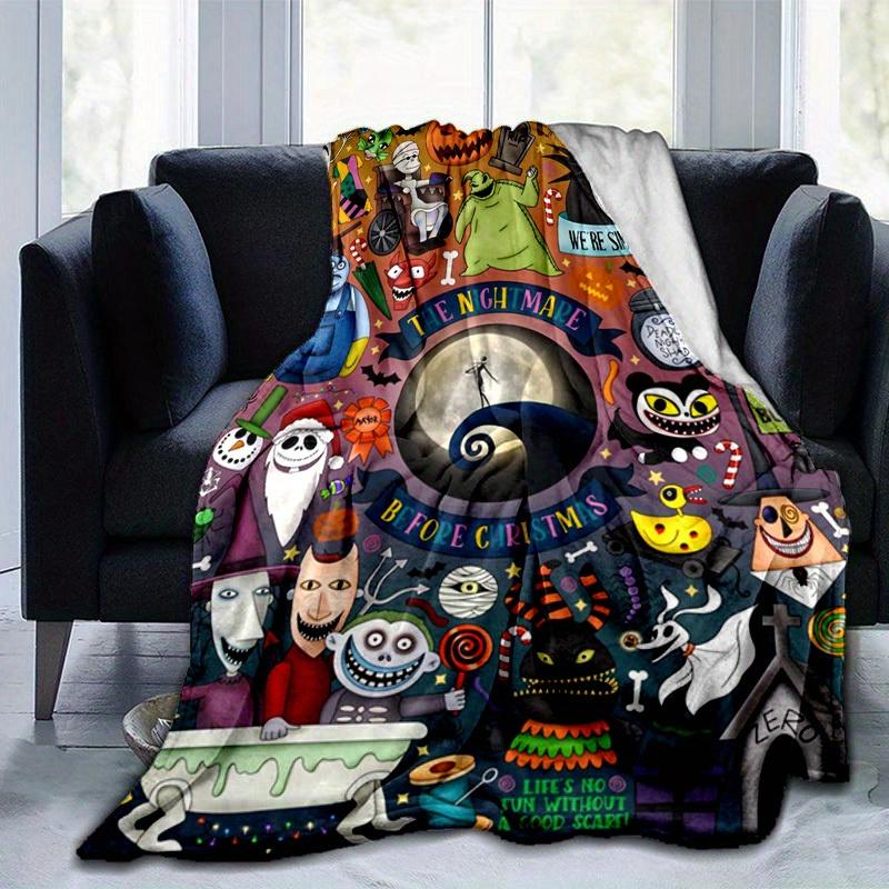 1pc. Halloween Themed Nightmare Before Christmas Cartoon Blanket, Seasonal Home Decor, Cozy Throw for All Seasons, Unique Gift Idea for FansC064