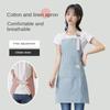 Sleeveless Linen Striped Apron Household Fashion Hanging Neck Adjustable Elasticity Work Clothes Kitchen Cooking Gardening Apron