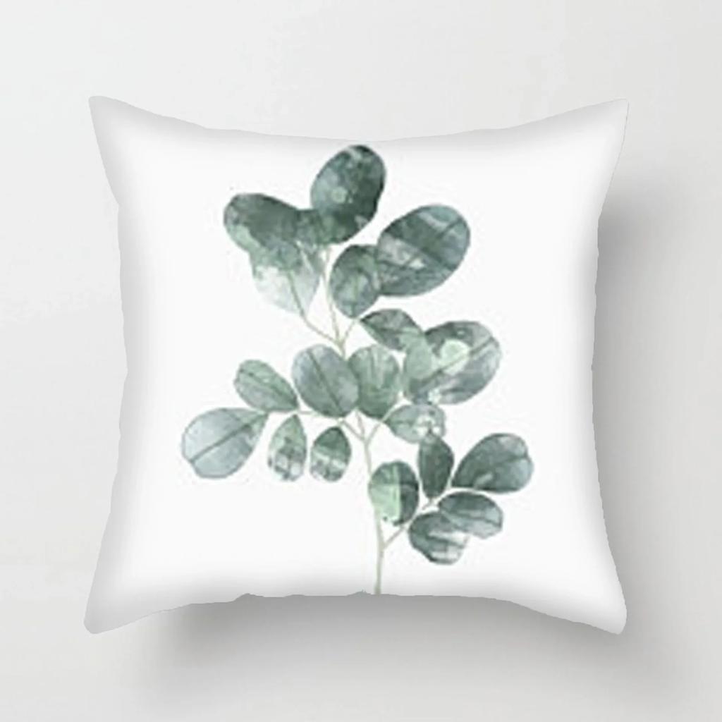 Simple Fresh Leaf Pattern Print Cover Car Sofa Cushion Cover Luxury Home Decoration Cushion Cover