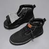 Black Winter Plush Boots Men Couple Shoes Hiking Retro Outdoor Women Casual Men High Tops Hiking Leather Fur Boots Sneakers