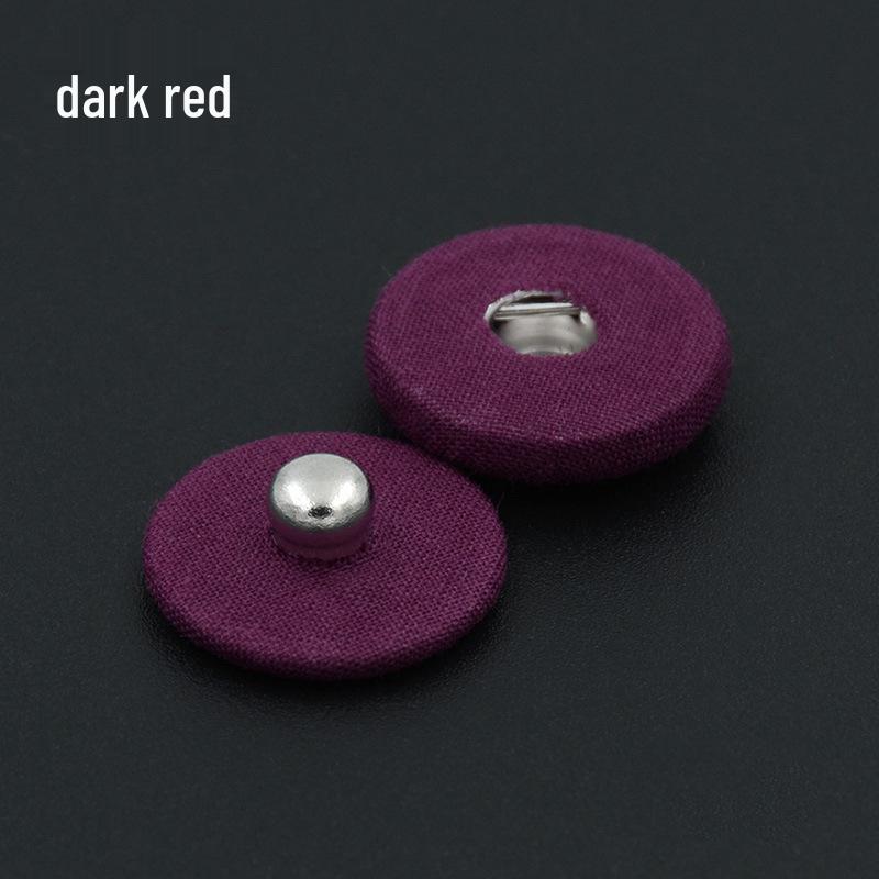 Metal Snap Button with Colored Fabric Cover - High-End Copper Male-Female Hidden Buckle