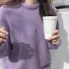 Korean Sweater Women's Loose Knit Sweater Lazy Style Pullover Sweater Round Neck Sweater Autumn and Winter