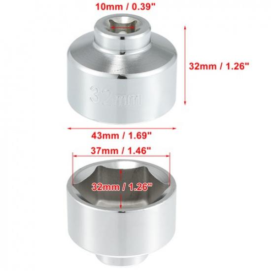 32mm Low Profile Oil Filter Wrench Cap Socket for GM for Chevrolet for Saturn