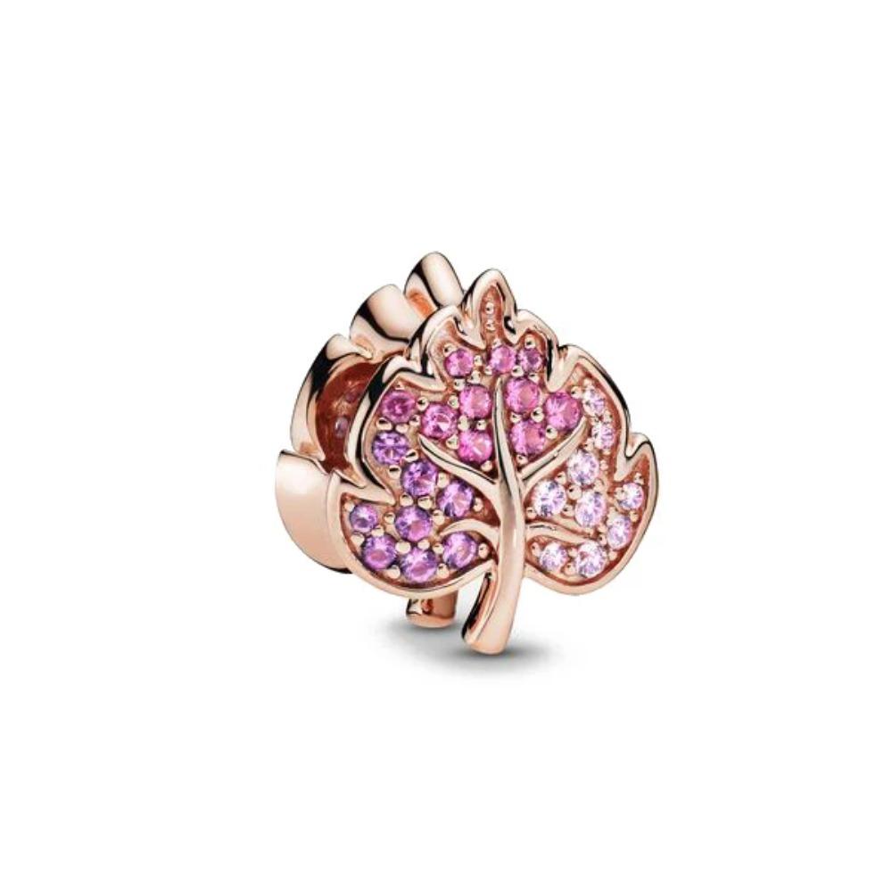 925 Rose Gold Anchor Angel Leaf Charm Bead Chain For DIY Bracelet Jewelry Ladies Accessories