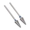 2pcs Tungsten Tapered Nail Drill Bit Rotary Cuticle Removal Manicure Pedicure Tool Cone Shaped Nail Drill Bit for