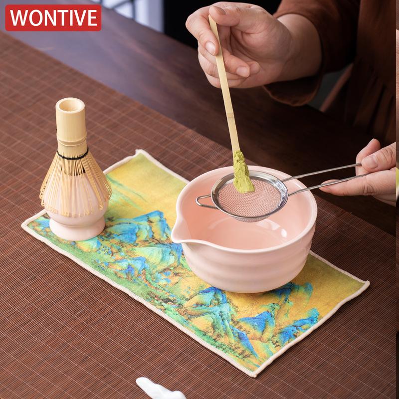 High-end 4-7pcs/set Japanese Ceramic Matcha Gift Box Matcha Tea Set With Whisk And Bowl Sumptuous Grinder Brush Tea Tools Hold