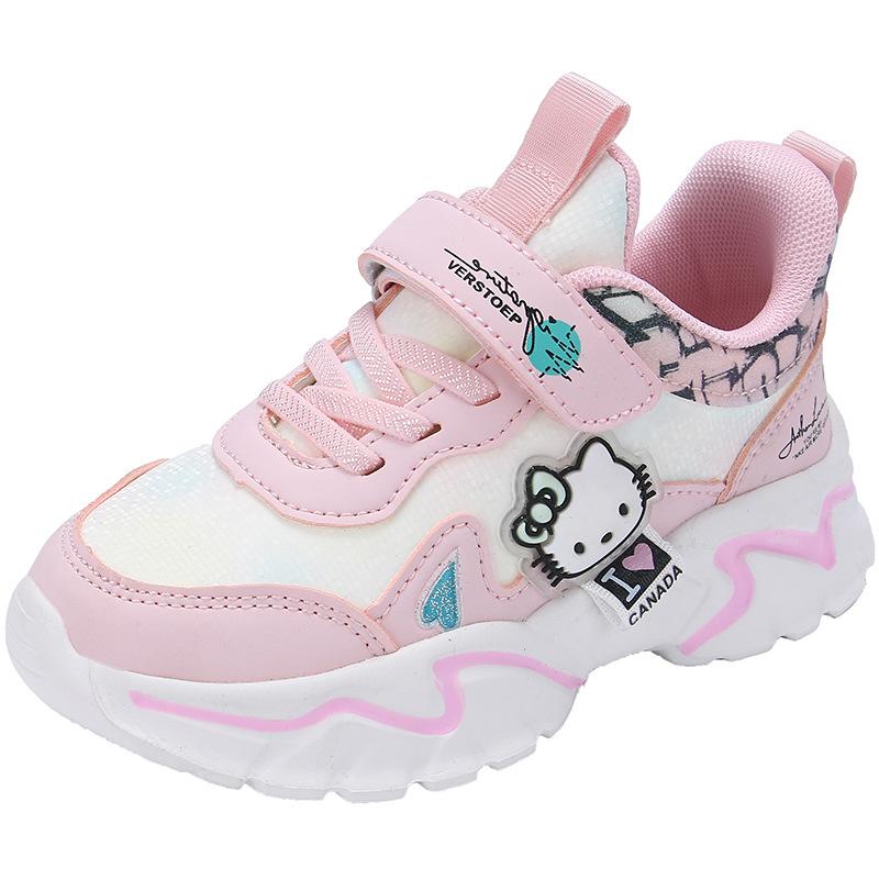 Girls' sports shoes Winter children's waterproof leather shoes 2025 velvet classmate two cotton shoes New warm girl
