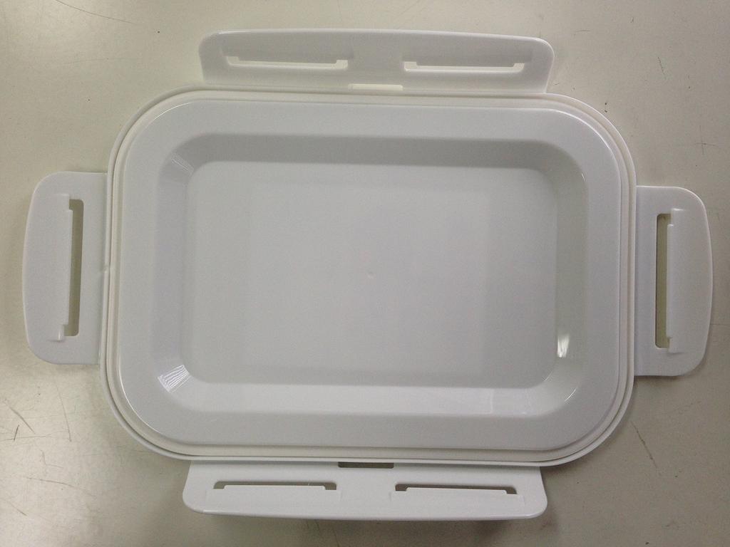 Asvel Unix Dicht schließender Aufbewahrungsbehälter, Groß, Rechteckig, 3322, Behälter, 2er-Pack, Weiß,