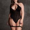 Body with Garter Straps Plus Size Shade Metis Black - Shade by Le Désir - Bodysuits and Harnesses