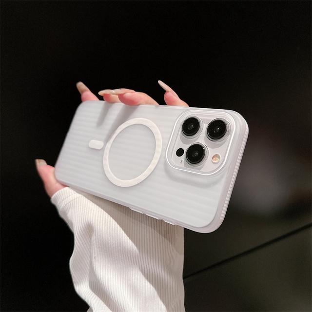 Fashion Translucent Magnetic Case For Magsafe Wireless Charging For iPhone 15 14 Plus 13 12 Pro Max Shockproof Bumper Back Cover