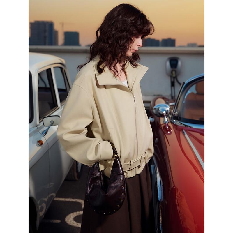 ELLE Faux Suede Bud Short Jacket L