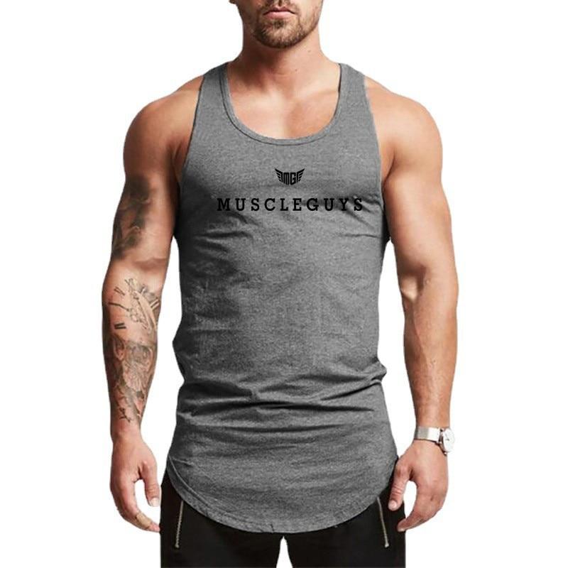 Do The Work  Brand Pure Cotton Bodybuilding Fitness Workout Gym Sports Mens Slim Fit Summer Fashion Casual Printed O-neck Tank Top